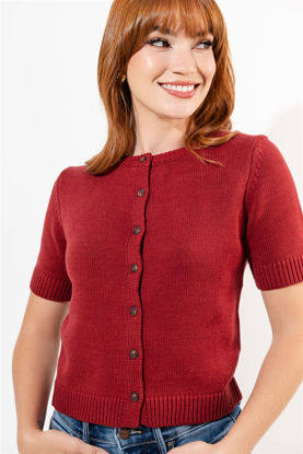 Imagen de Blusa Tejida Botones Manga Corta    ( Exclusiva Pagina)