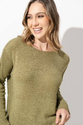 Imagen de Blusa Tejida Cuello Ojal, Manga Larga