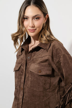 Imagen de Jacket Camisa En Suede Con Flecos