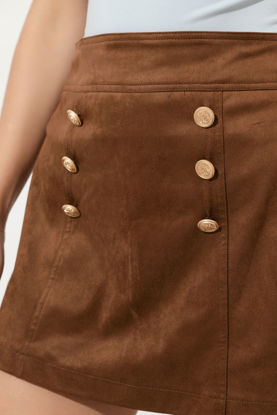 Imagen de Skort En Suede Botones Dorados