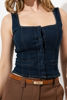 Imagen de Crop Top Denim Botones Frente    ( Exclusiva Pagina)