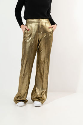 Imagen de Pantalon Metalico Talle Alto, Pierna Recta