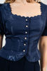 Imagen de Blusa  Botones Frente, Cuello Cuadrado, Mangas Balloon