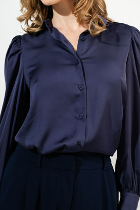 Imagen de Blusa Camisera En Satin Manga Larga