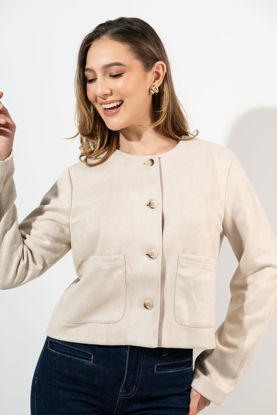 Imagen de Sweater En Suede Con Botones y Bolsillos Parche