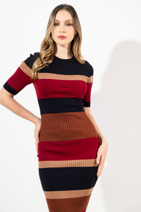 Imagen de Vestido Cuello Alto Color Block