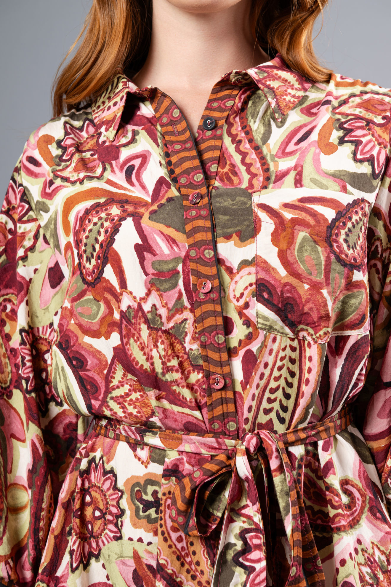 Imagen de Vestido Camisero En Rayon Estampado, Botones Frente