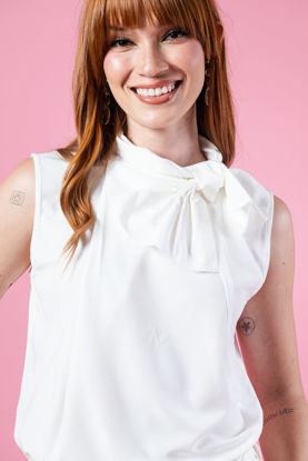 Imagen de Blusa Sin Mangas, Detalle Lazo Cuello