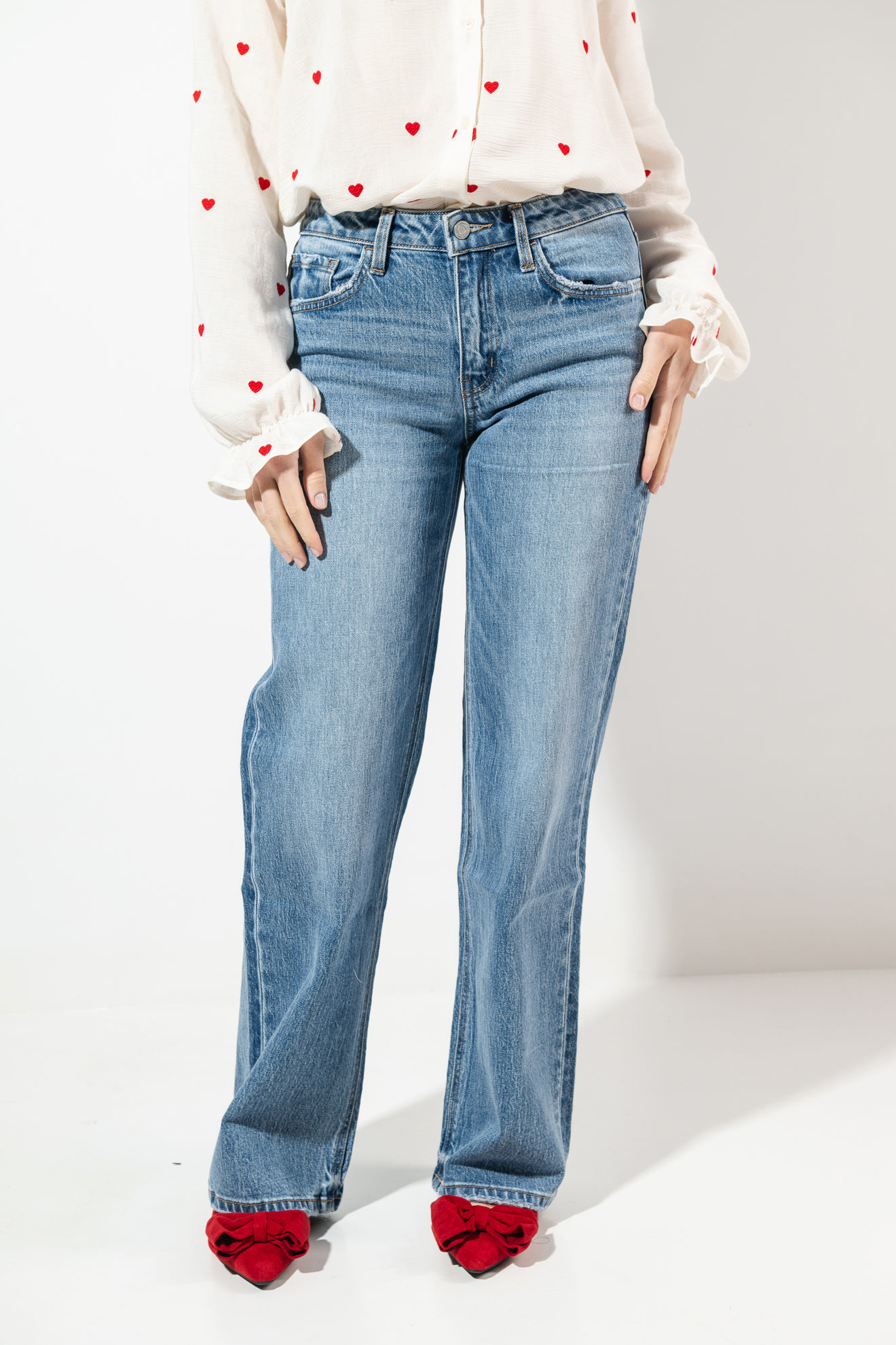 Imagen de High Rise Straight Leg Jeans