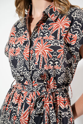 Imagen de Vestido En Rayon Estampado Botones Frente