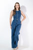 Imagen de Jumpsuit En Denim Sin Mangas, Botones Frente