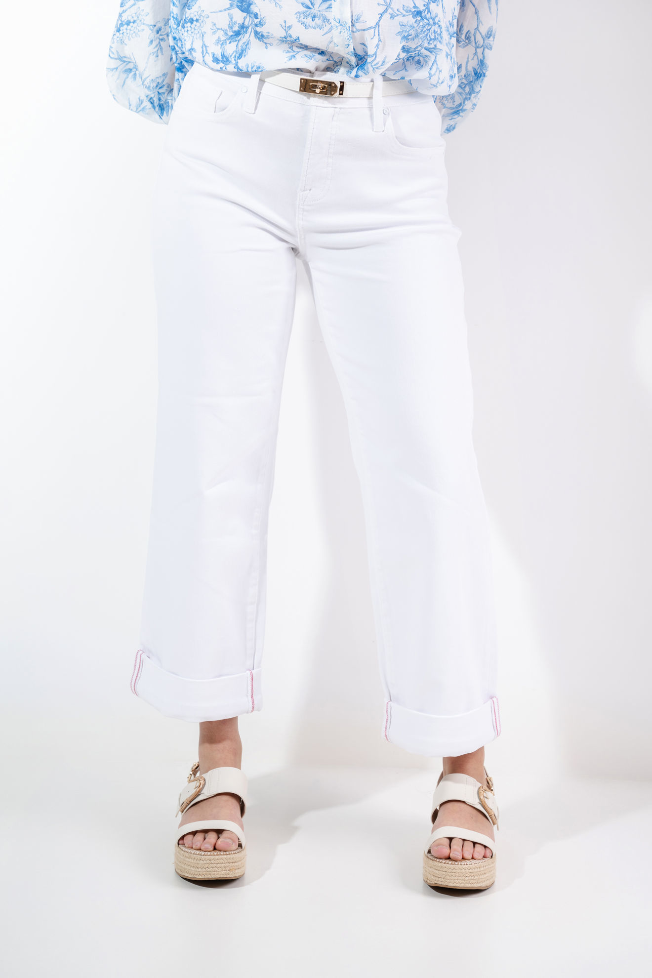 Imagen de High Rise Crop Wide Leg Jeans
