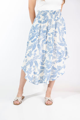 Imagen de Falda En Rayon Print Floral Elastico Cintura