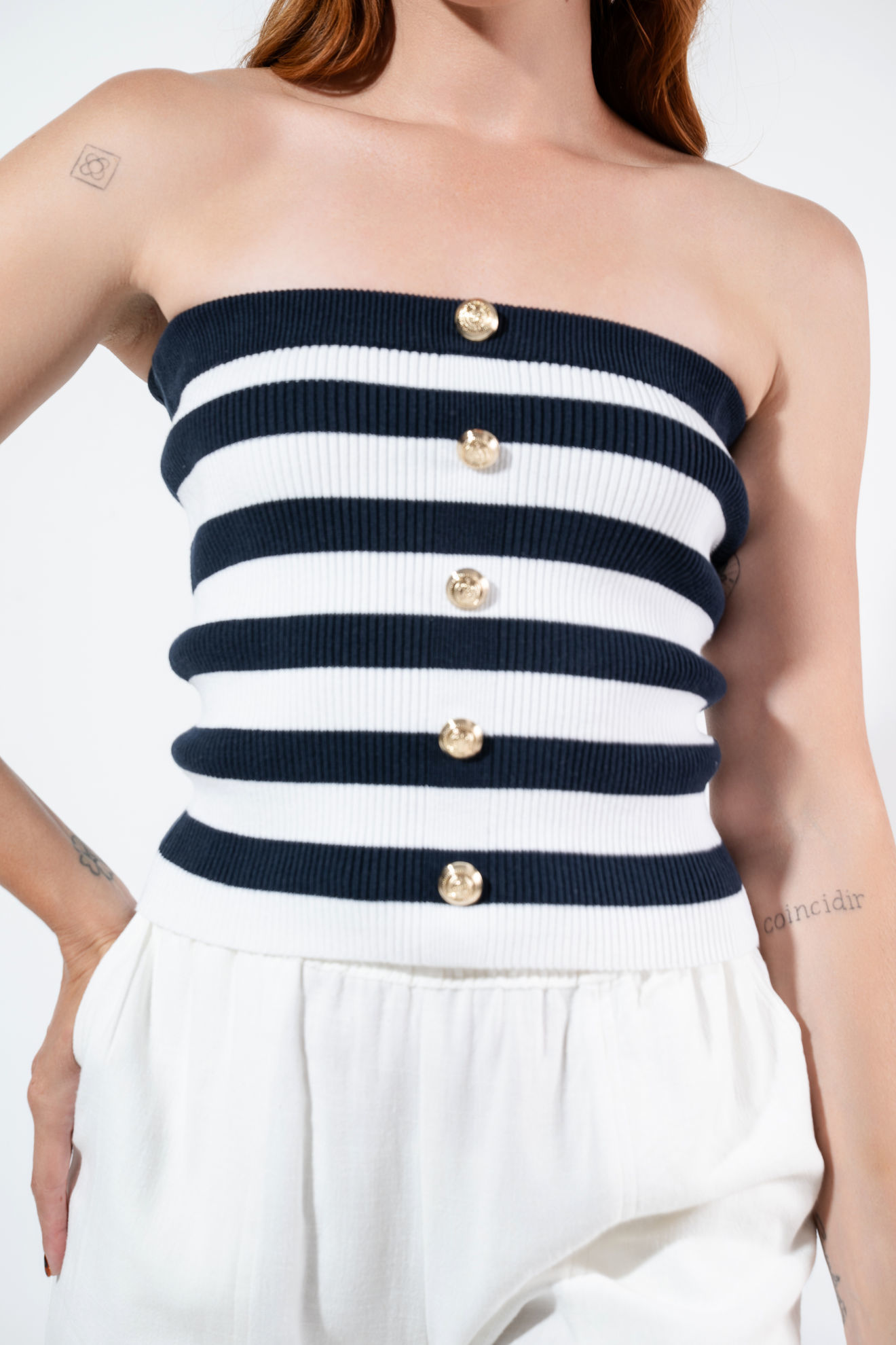 Imagen de Top Straple Tejido En Rayas