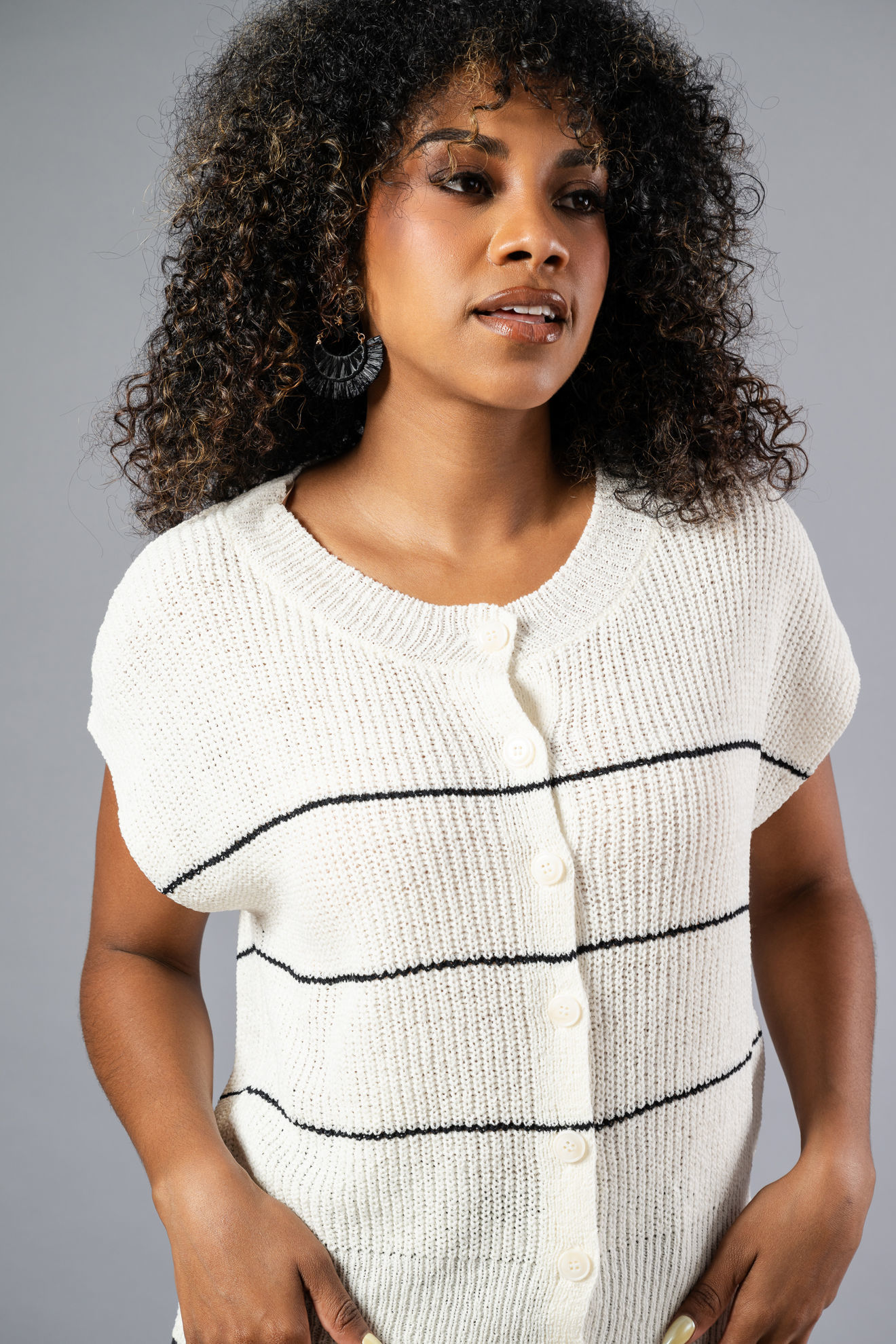 Imagen de Blusa Rayas Botones Frente