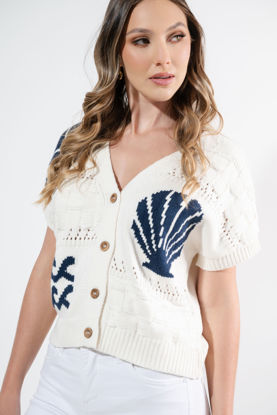 Imagen de Blusa Con Botones Graphic Conchas.  (Exclusivo Pagina)