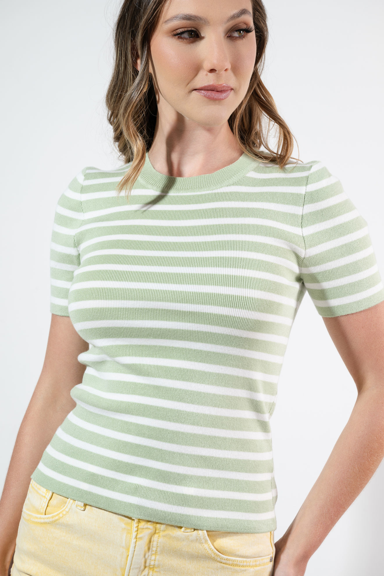 Imagen de Blusa En Rayas Manga Corta