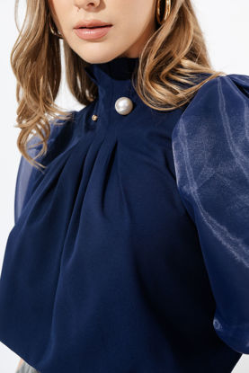 Imagen de Blusa Cuello Alto Mangas Balloon