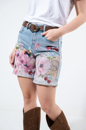 Imagen de Bermuda En Denim Print Flores