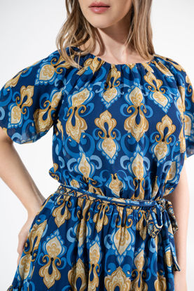 Imagen de Vestido Cuello Redondo Falda Corta Estampado