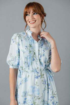 Imagen de Vestido Estampado Cuello Chino    ( Exclusivo Pagina)