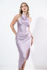 Imagen de Vestido En Satin Cuello Alto, Espalda Descubierta