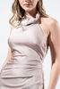 Imagen de Vestido En Satin Cuello Alto, Espalda Descubierta