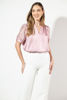 Imagen de Blusa Cuello V Con Collar En Satin Mangas Trasparentes