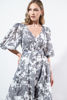 Imagen de Vestido Estampado Cuello V Con Cinturon