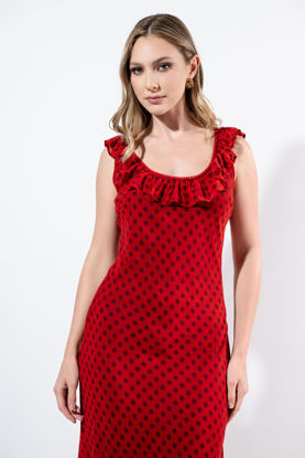 Imagen de Vestido Print Lunares Vuelo Cuello