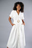 Imagen de Vestido Botones Frente Cuello V Con Cinturon