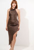 Imagen de Vestido En Satin Cuello Alto, Espalda Descubierta