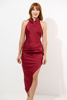 Imagen de Vestido En Satin Cuello Alto, Espalda Descubierta