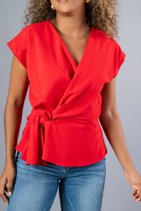Imagen de Blusa Cuello V Nudo Cintura   ( Exclusiva Pagina)