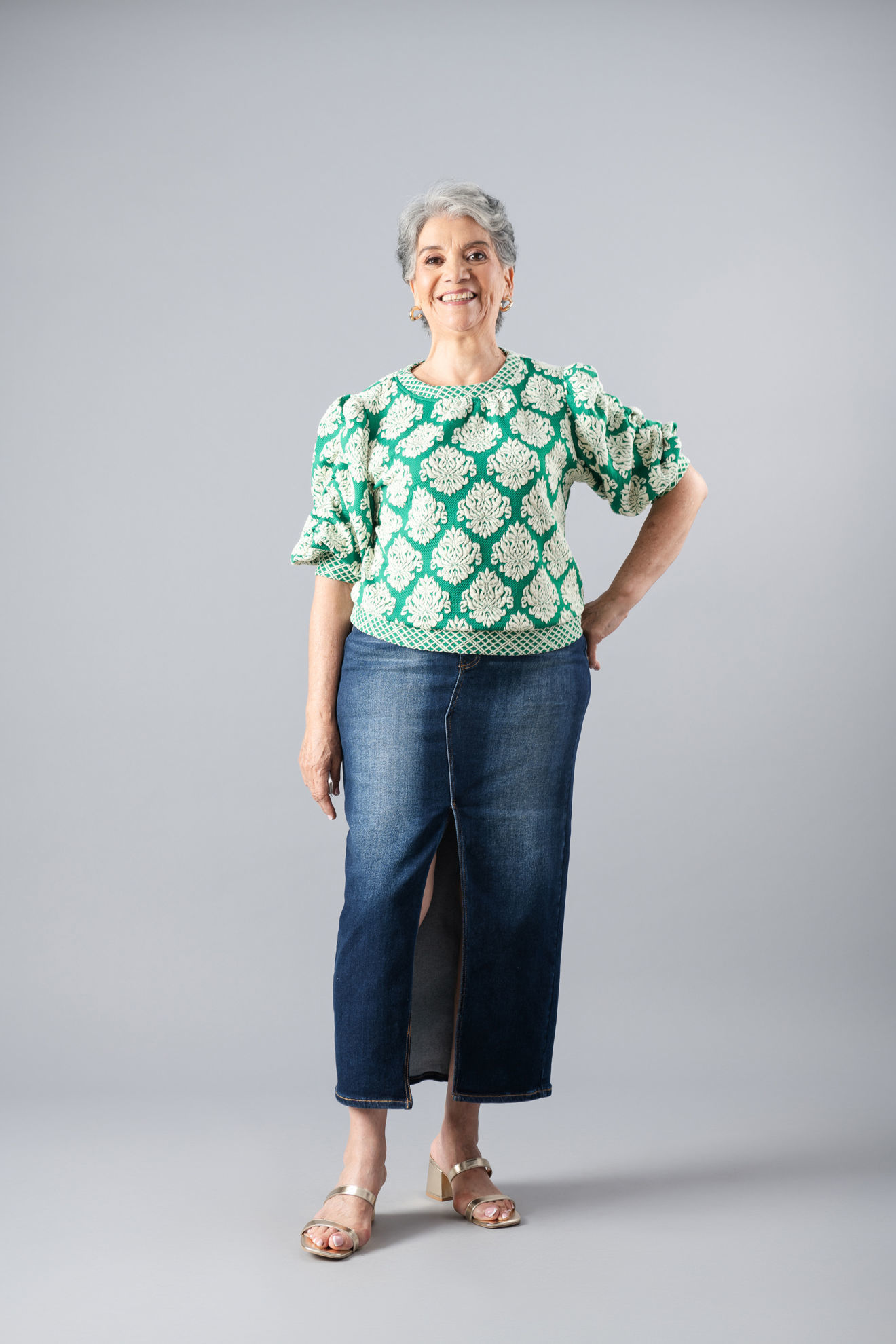 Imagen de Falda Larga Denim Abertura Frente   ( Exclusiva Pagina)