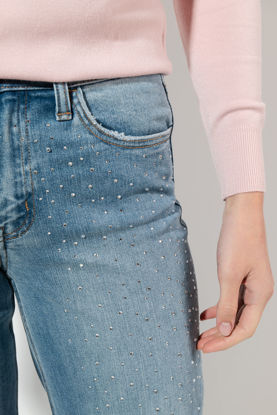 Imagen de High Rise Straight Leg Jeans Con Brillo   ( Exclusivo Pagina)