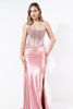 Imagen de Maxi Dress Straple Corse,  Falda Satin Stretch