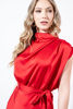 Imagen de Vestido En Satin Cuello Alto
