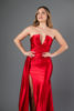 Imagen de Maxi Dress En Satin Straple, Abertura Falda