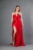 Imagen de Maxi Dress En Satin Straple, Abertura Falda