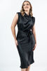 Imagen de Vestido En Satin Cuello Alto