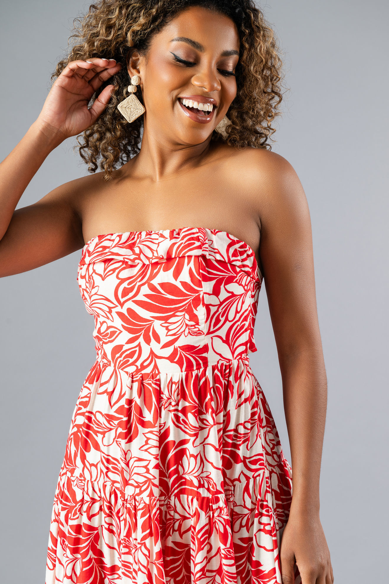 Imagen de Vestido Straple Print Floral, Nudo Espalda   ( Exclusivo Pagina)