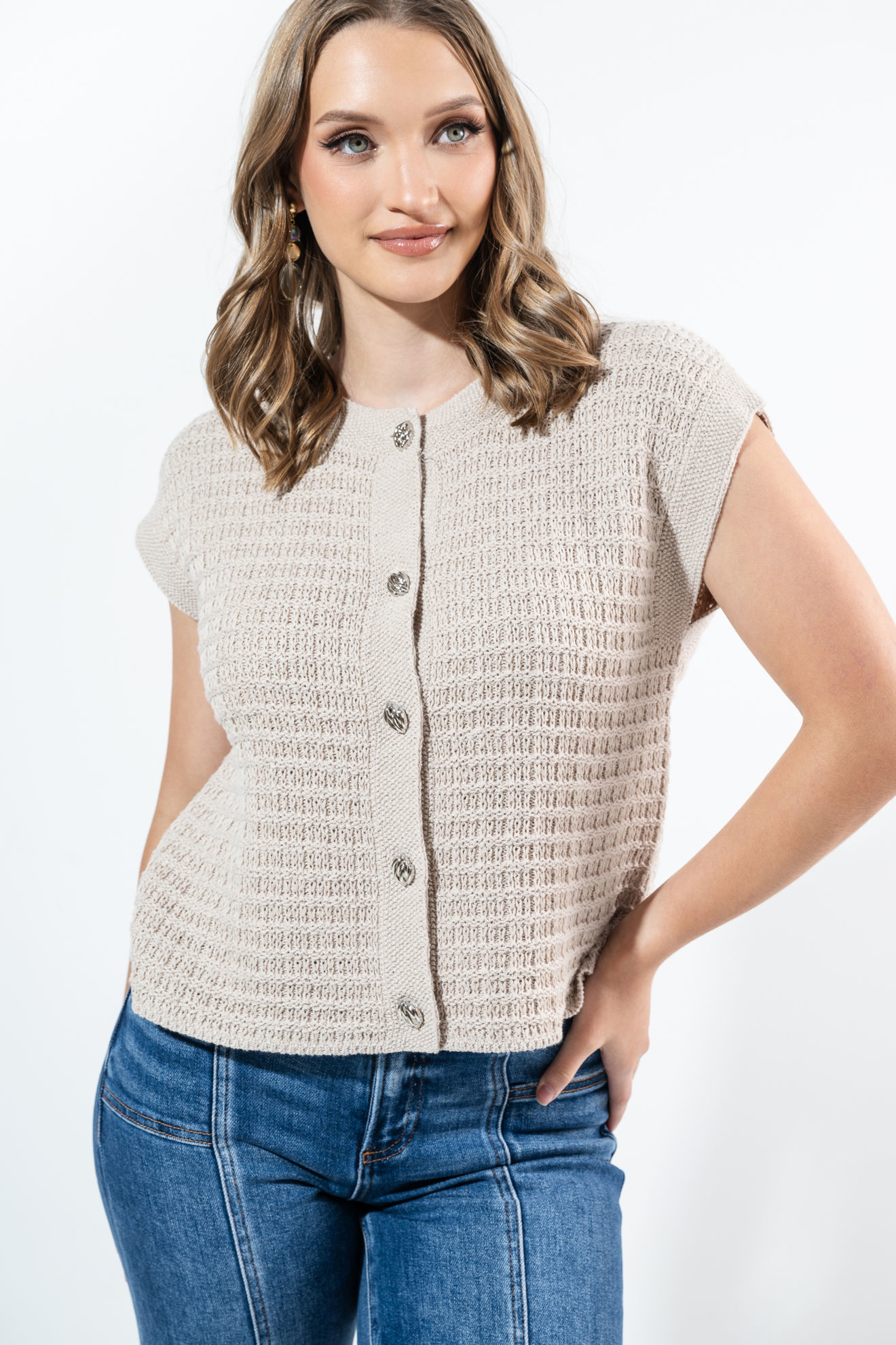 Imagen de Blusa Tejida Botones Frente