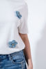 Imagen de Blusa Con Detalles De Flores En Mezclilla