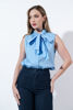 Imagen de Blusa Lazo En Cuello Manga Corta