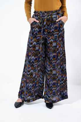 Imagen de Pantalon Palazzo En Satin Estampado Elastico Cintura