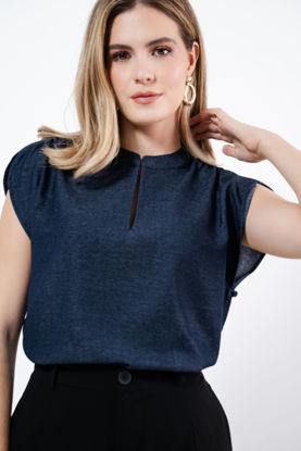 Imagen de Blusa Cuello Chino, Aberturas Laterales