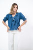 Imagen de Blusa En Denim Alforzas Y Vuelo Cuello