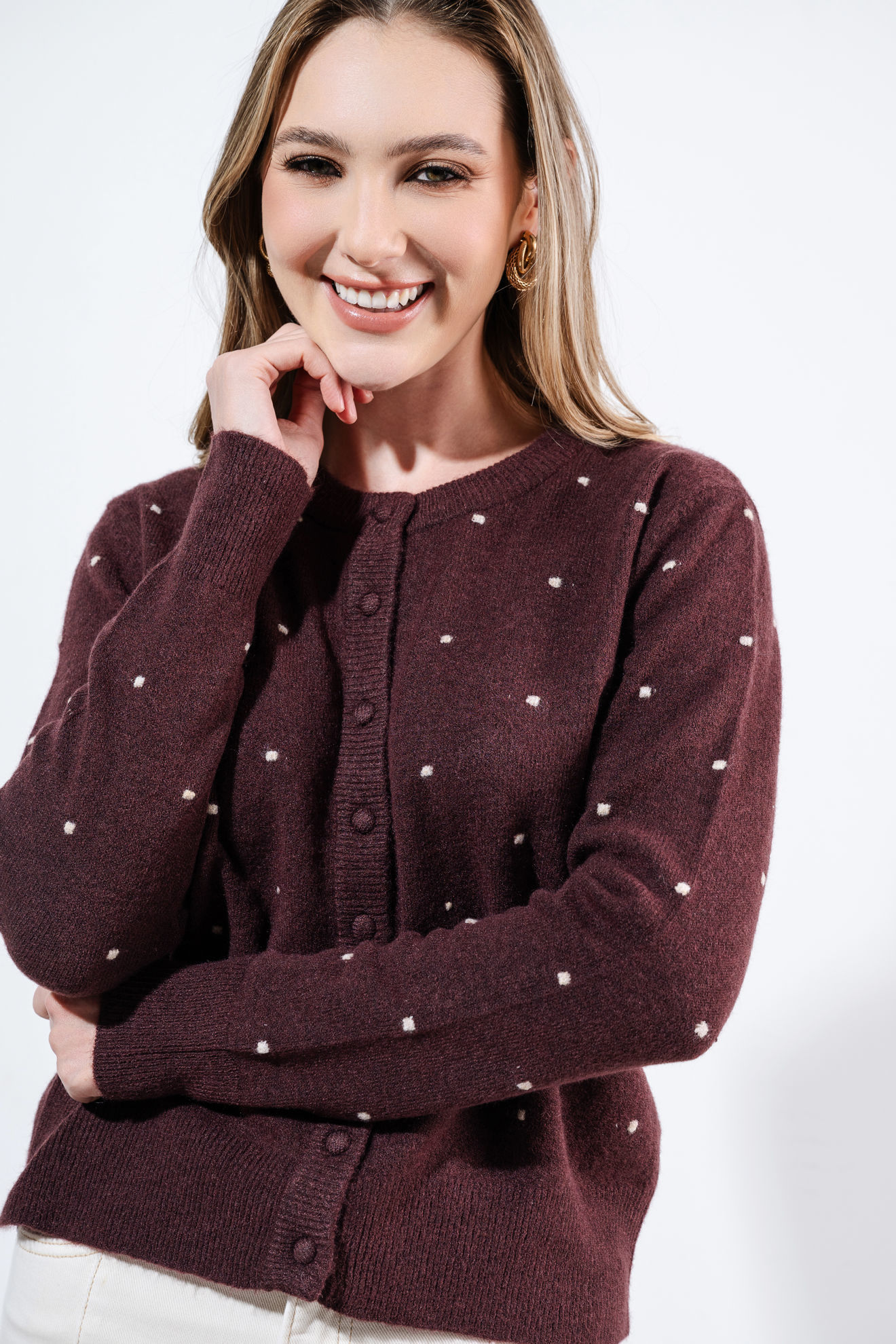 Imagen de Sweater Botones Print Mini Lunares