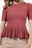 Imagen de Blusa Tejida Estilo Peplum Manga Corta